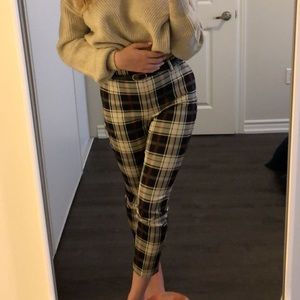 cropped plaid pants